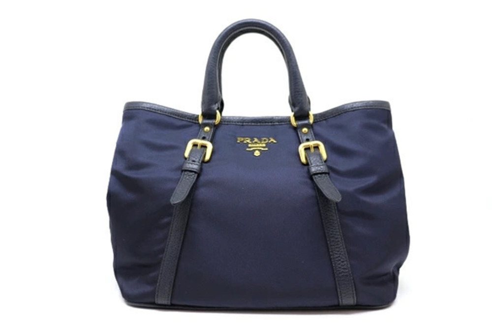 Prada bag shoulder calfskin Navy Blue